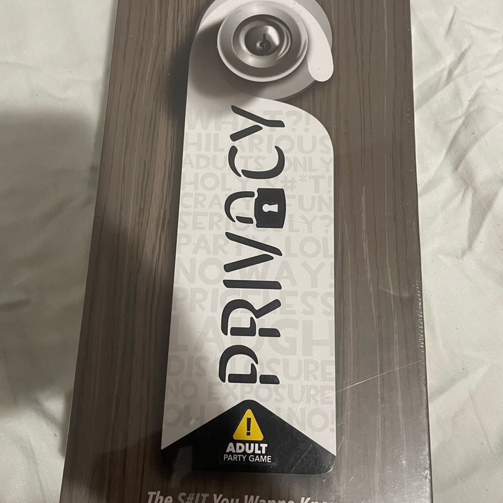 Privacy Door Hanger - White/Black - Adult Party Game